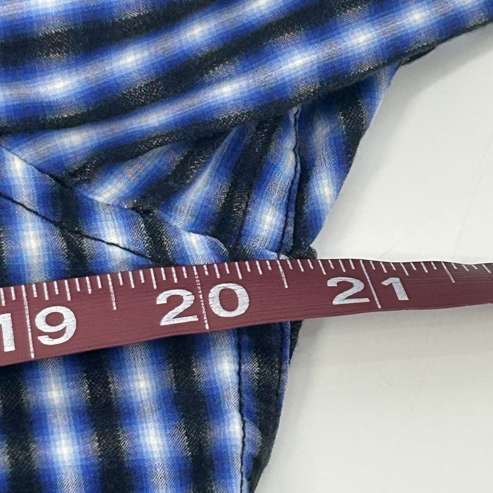 Armani Exchange Shirt Mens Medium Blue Ombre Plaid Long Sleeve Slim Fit A/X - Picture 8 of 12